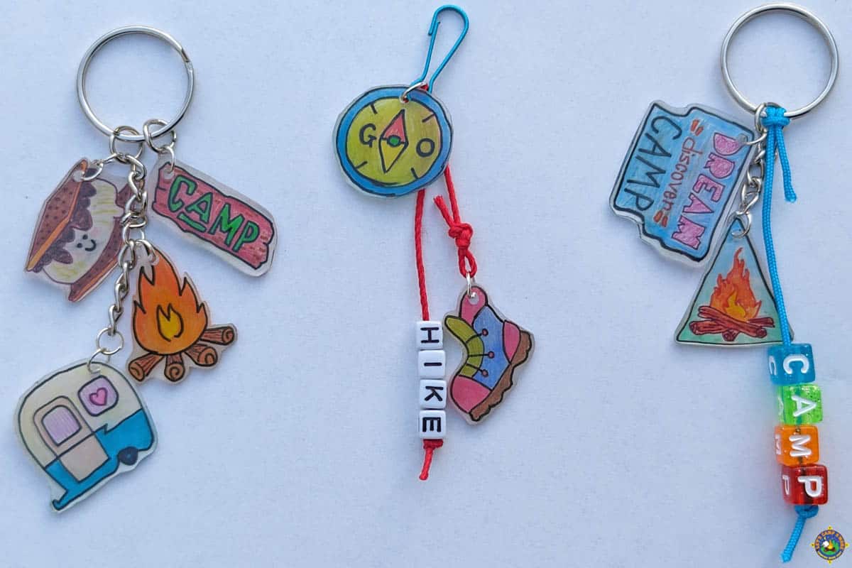 Keychain Camping Shrinky Dinks