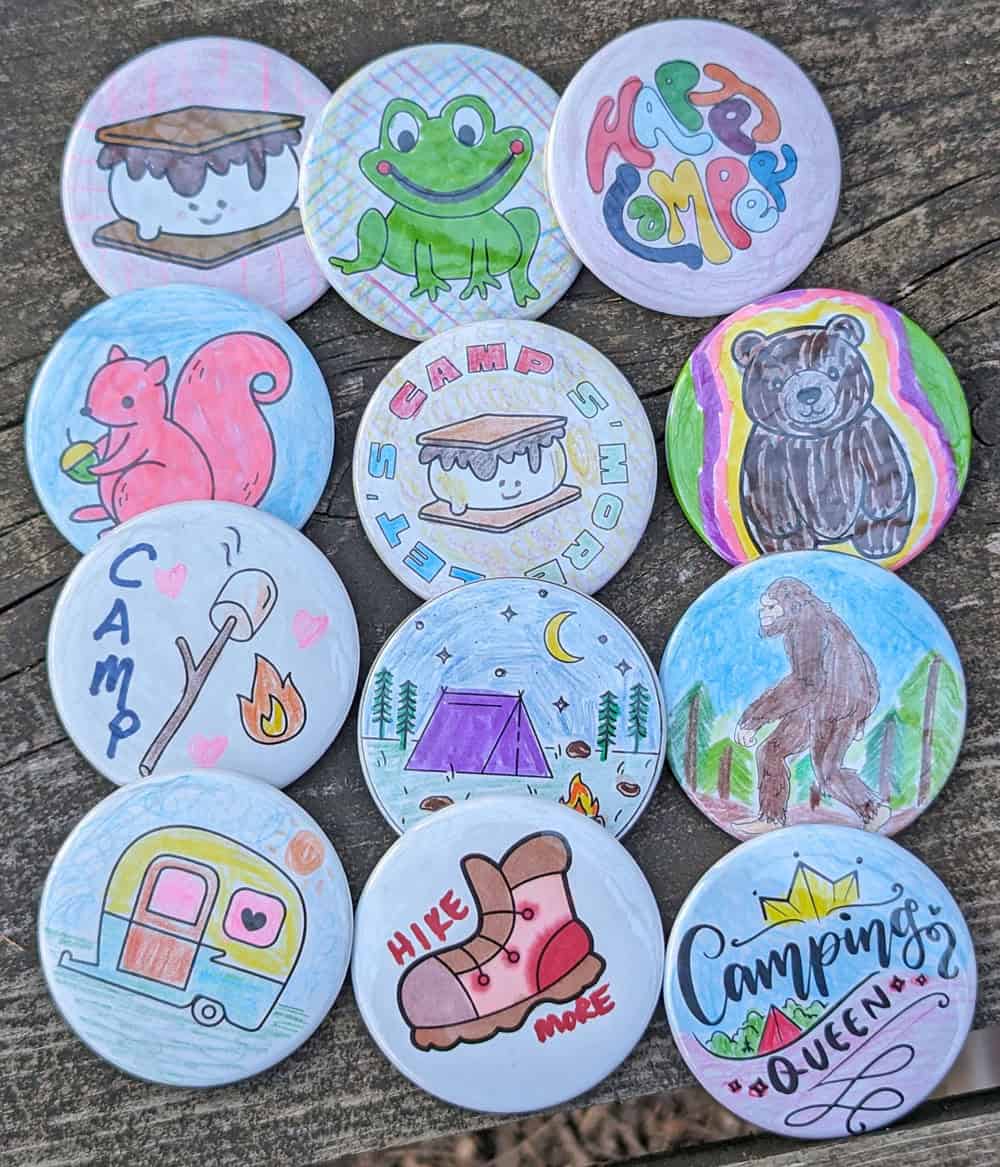 Fun Camping Buttons