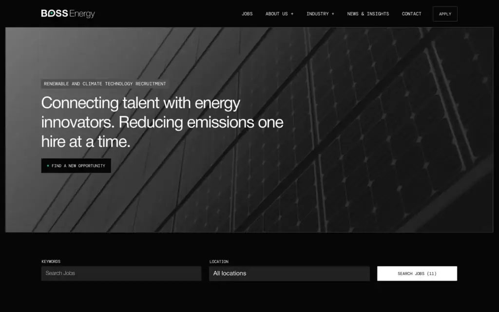 BOSS Energy WordPress website homepage