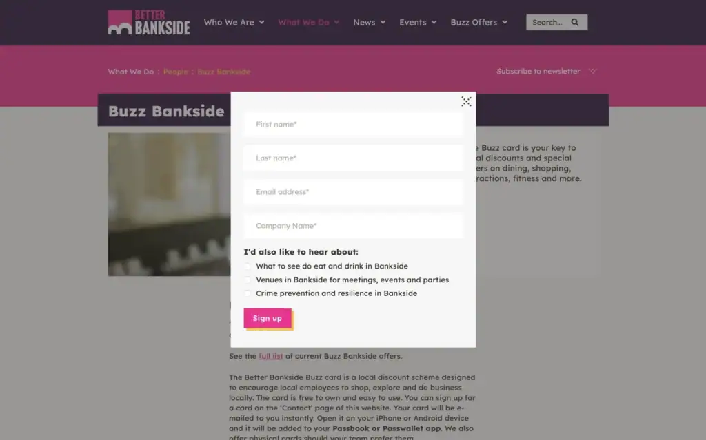 Better Bankside Spotler popup form integration