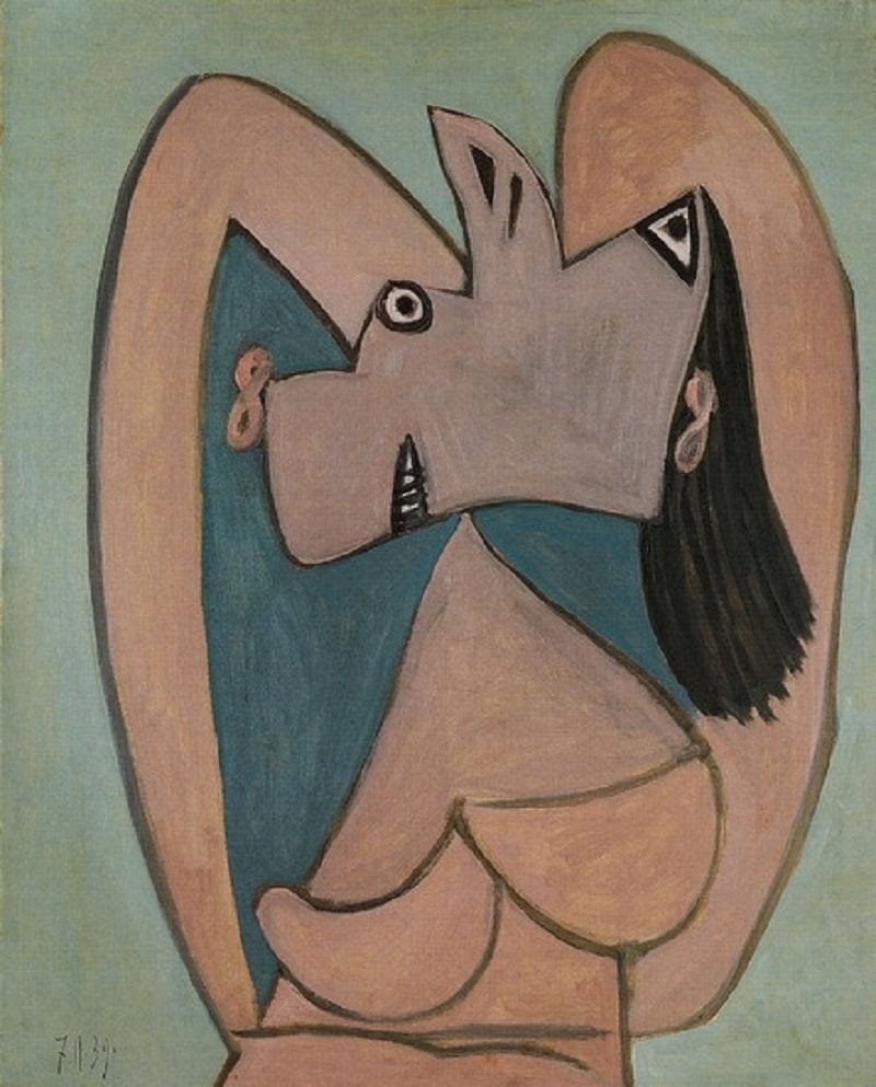 Pablo Picasso: Feje mögött összekulcsolt karú nő, pablo-ruiz-picasso.net 