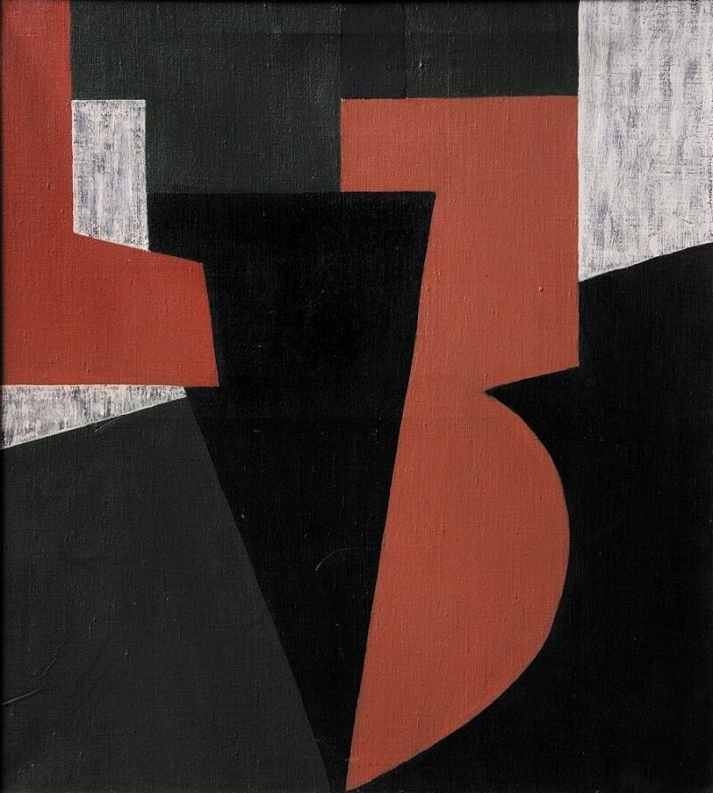 Kassák Lajos: Formák zöld alapon 