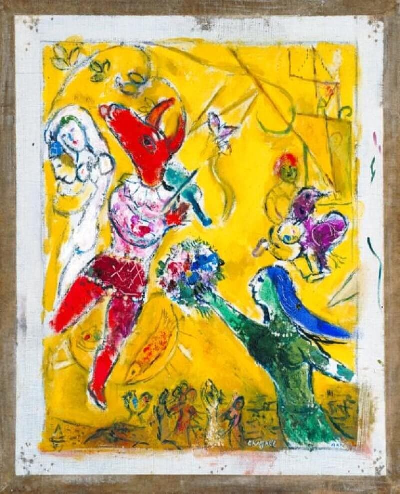 Marc Chagall: Tánc és cirkusz, tate.org.uk artist 1953 http://www.tate.org.uk/art/work/N06135