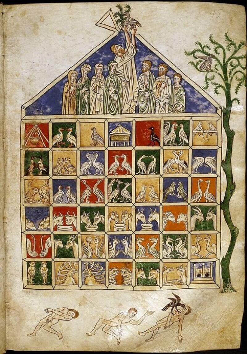 Noé bárkája, The Rylands Beatus, 13. század, bibliodyssey.blogspot.co.uk 