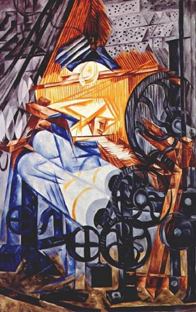 Natalja Goncsarova: Takács a szövőszéknél, wikiart.org 