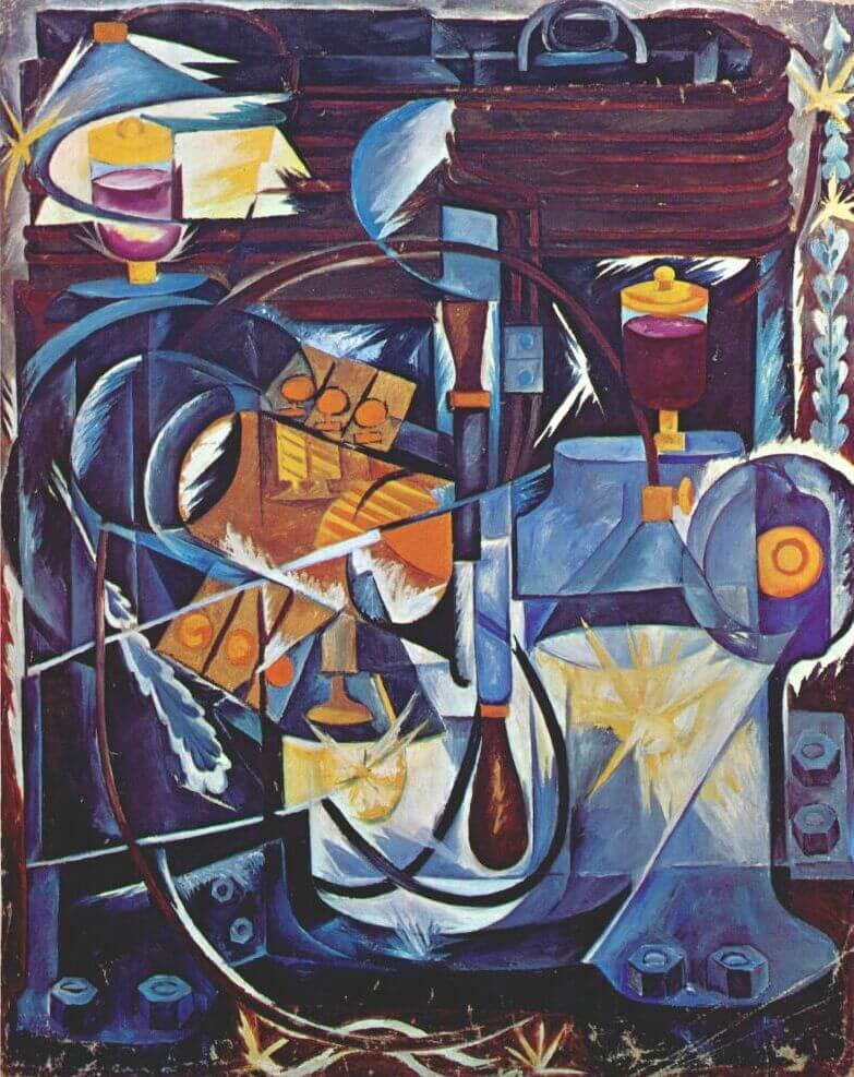 Natalja Goncsarova: Dinamo gép, wikiart.org 
