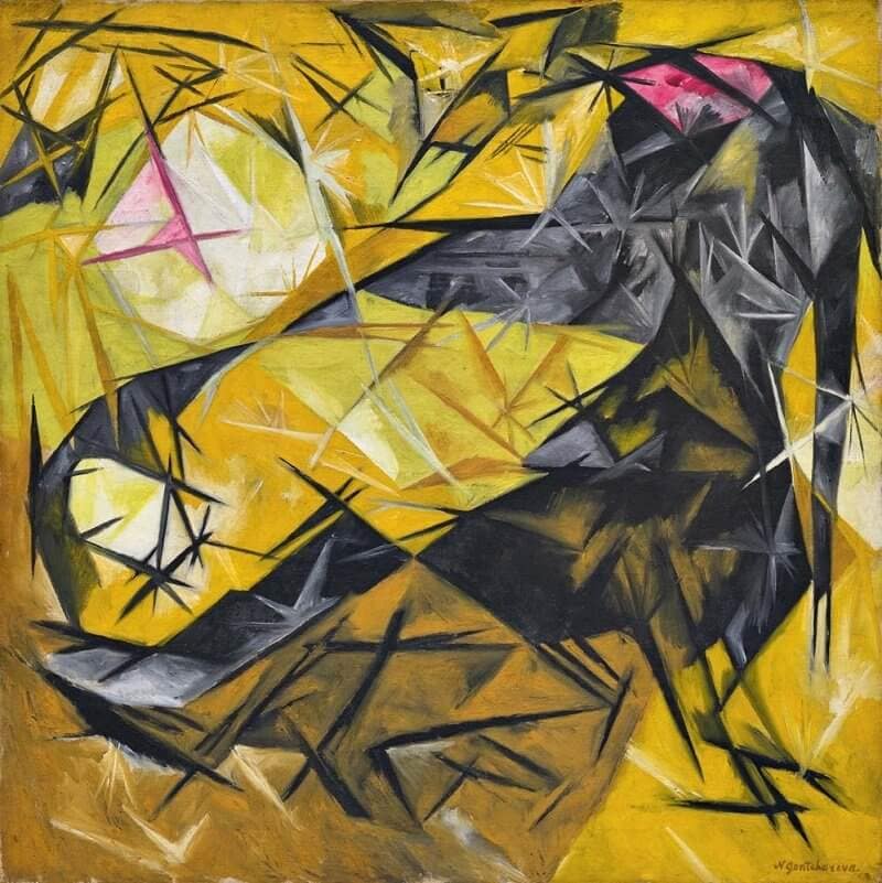 Natalja Goncsarova: Macskák rayista felfogásban, moma.org 