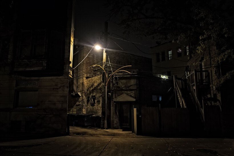 Dark City Alley at Night