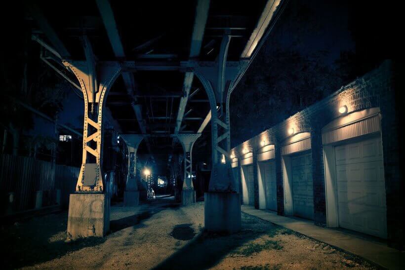 Dark City Alley at Night