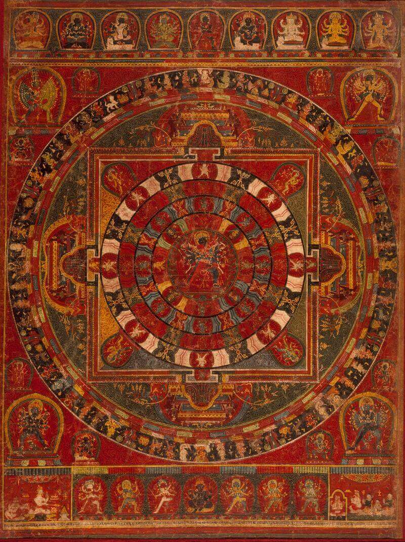 NŐSEK VOLTAK 3 1.A buddhista istenség, Csakraszamvara mandalája, Nepál, 1490, commons.wikimedia.org