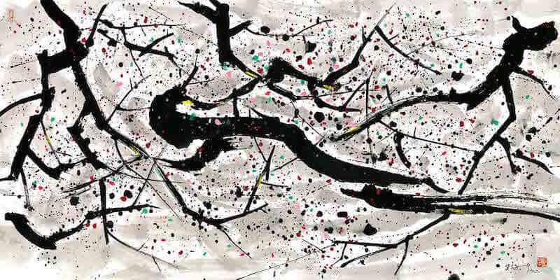 Wu Guanzhong: Szilvavirág hóban, widewalls.ch 