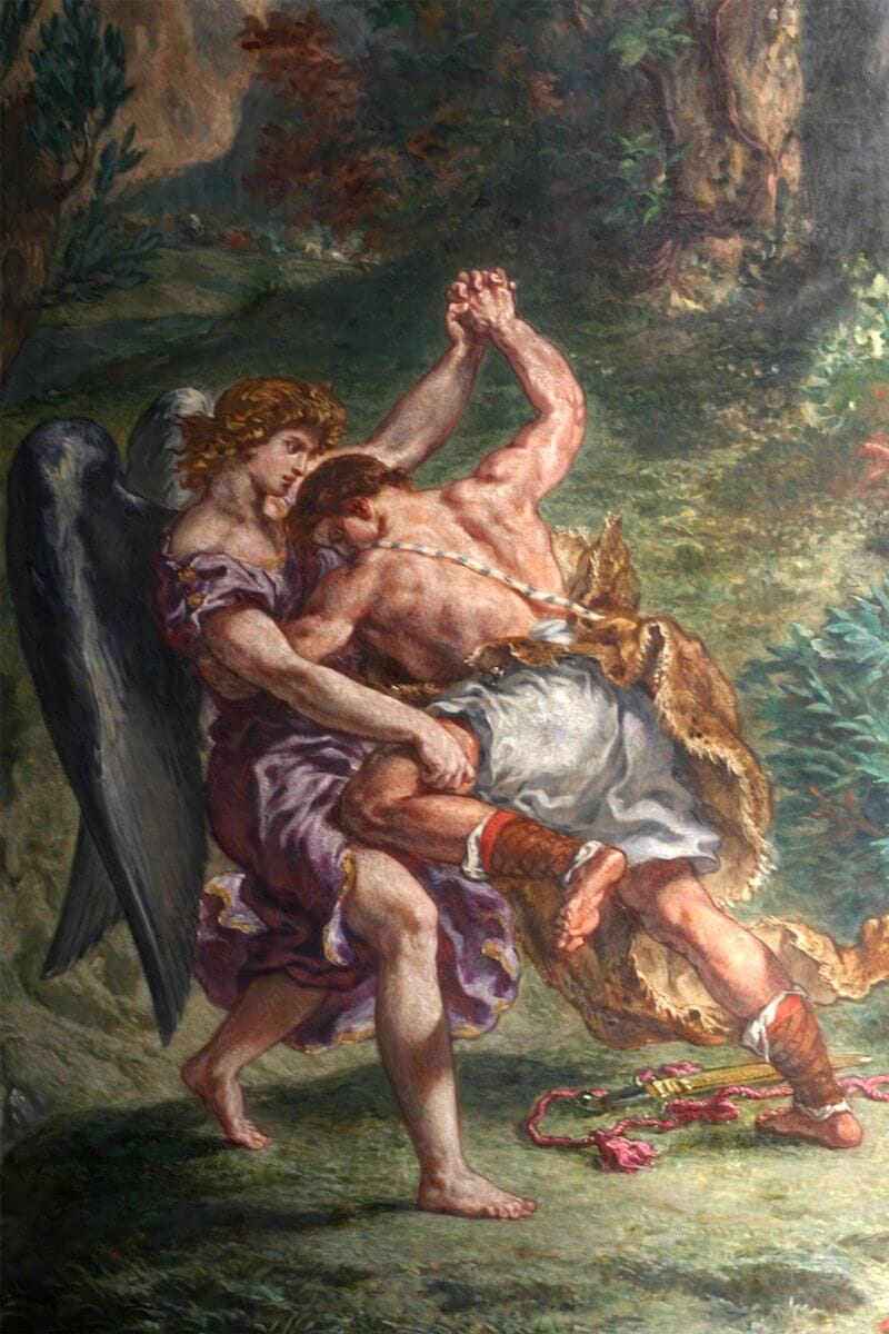 Delacroix: Jákob harca az angyallal (részlet)
