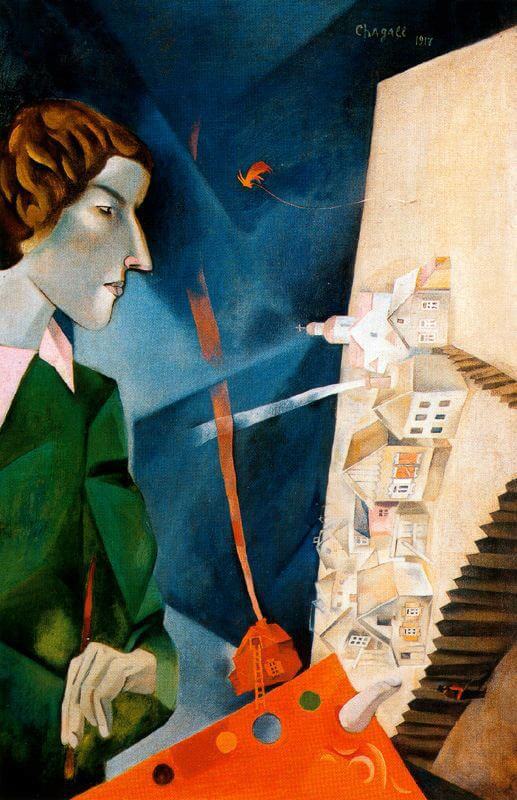 CHAGALL, A CSODÁLATOS 4 chagall self portrait with palette 1917