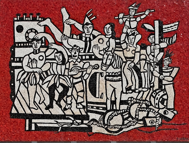 fernand leger grand parade with red background mosaic 1958 made