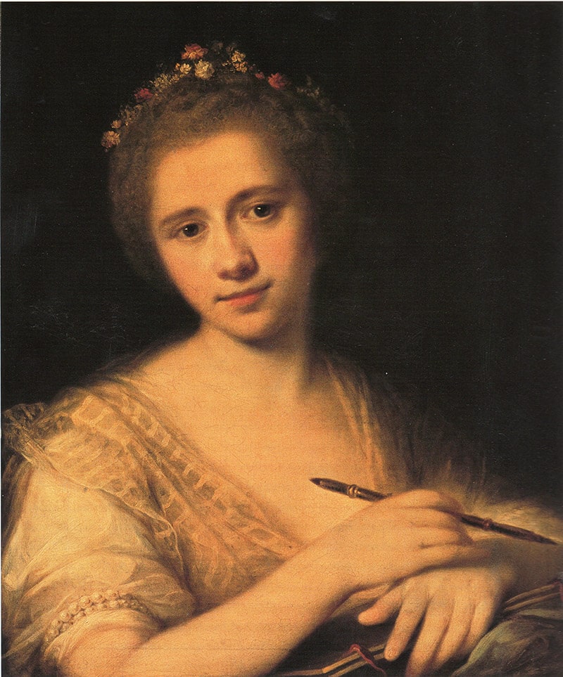 angelica kauffman self portrait with flower wreath 1771