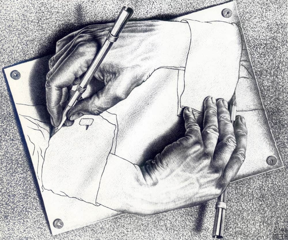 ANAKRONISZTIKUS SZÉLJEGYZETEK 5 escher drawing hands