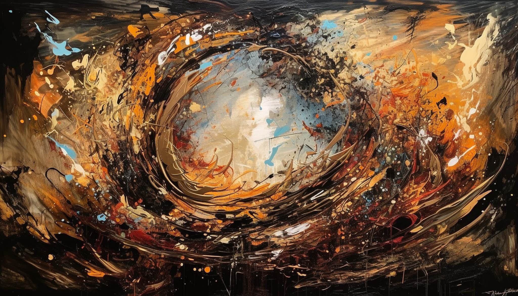 vecteezy vibrant acrylic painting with glowing golden reflection 24493741 574