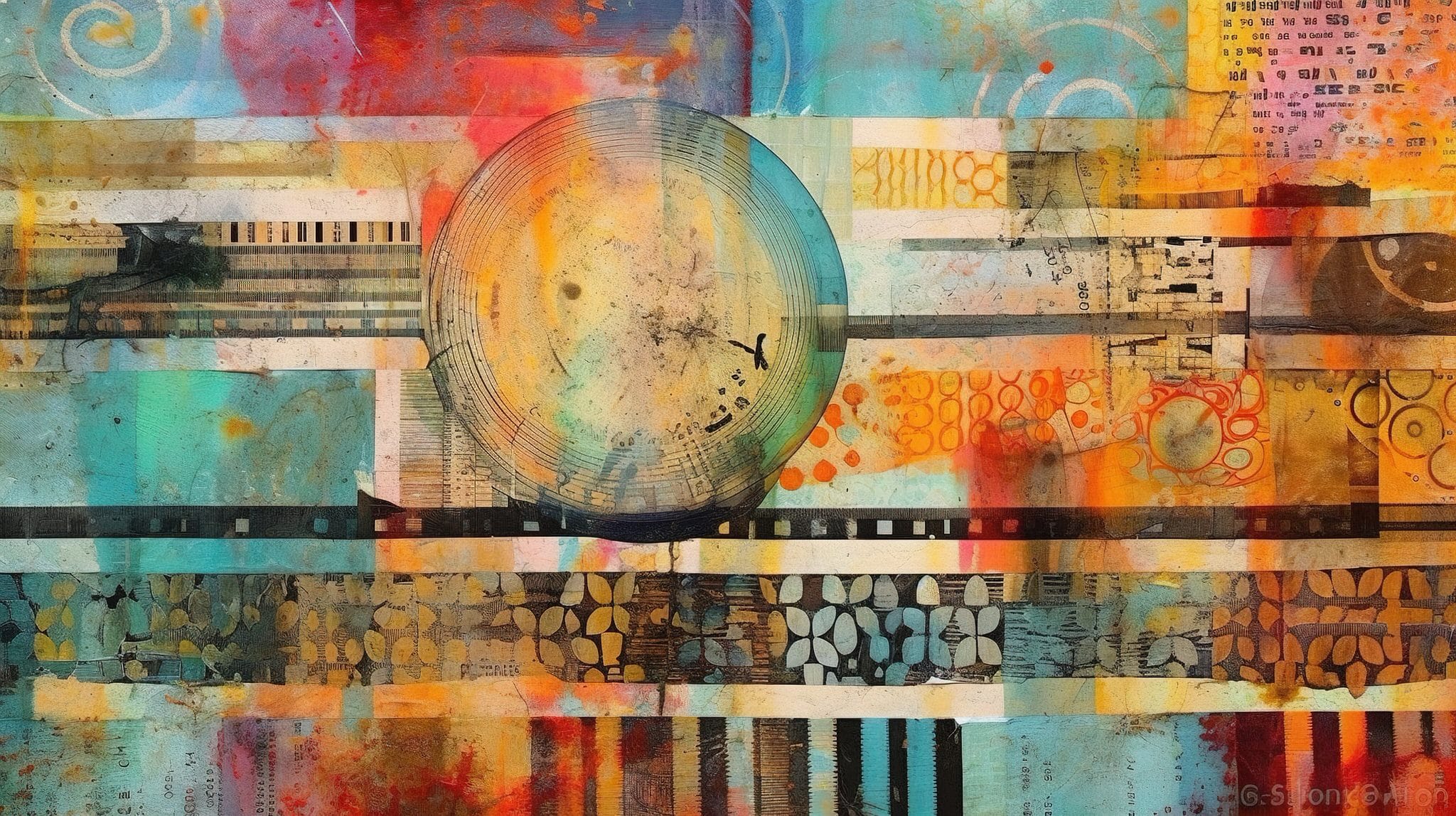 vecteezy generative ai vintage grunge colorful collage background 28581202 869