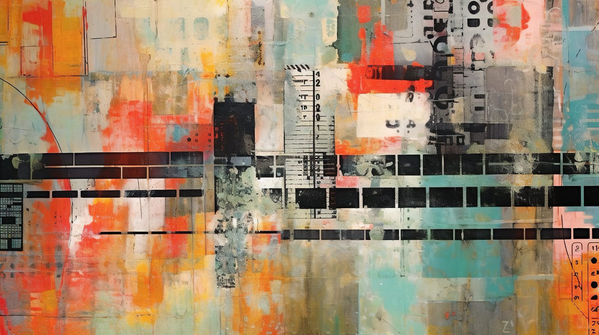 vecteezy generative ai vintage grunge colorful collage background 28953546 522