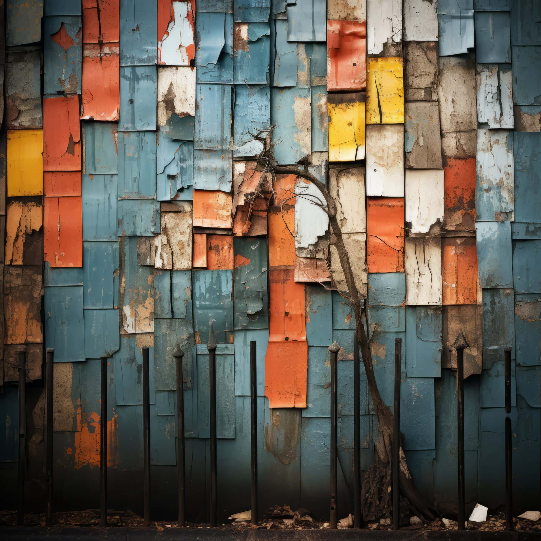 vecteezy a colorful wall with peeling paint on it generative ai 32101256