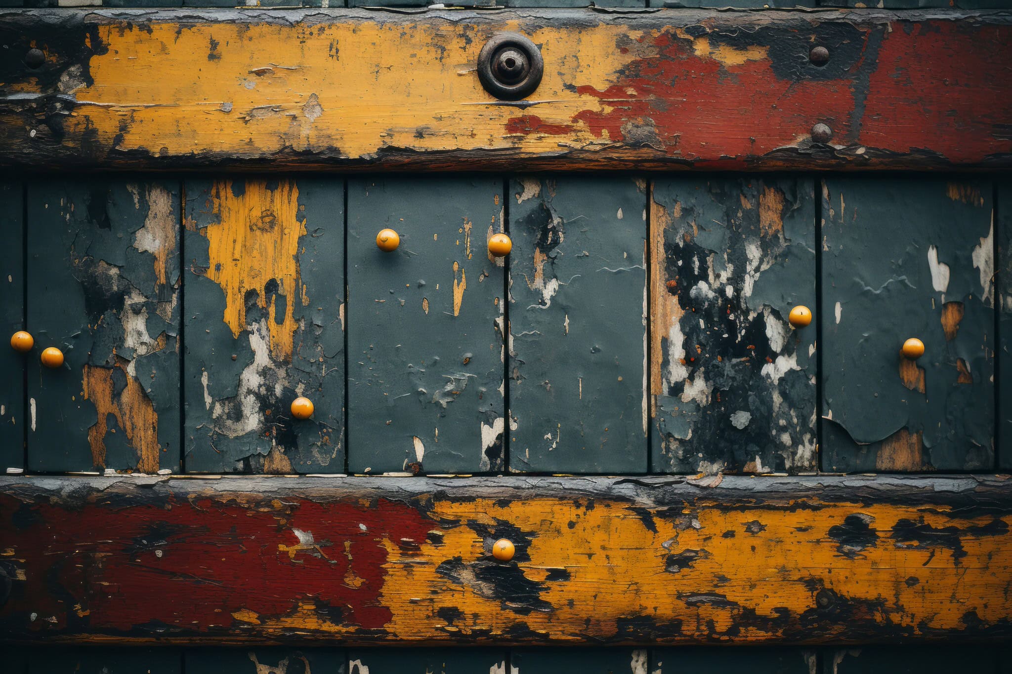 vecteezy an old wooden door with paint peeling off of it generative ai 32113175