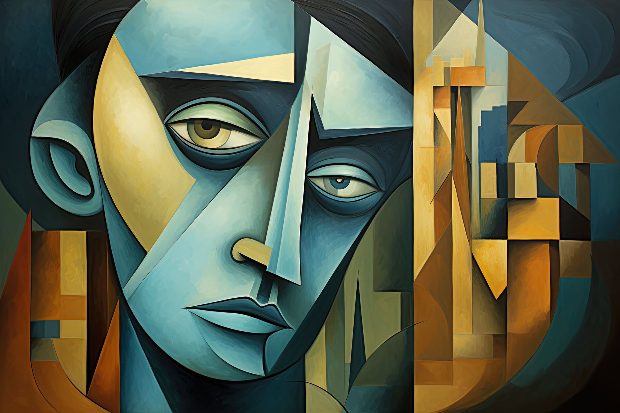 vecteezy digital painting of a man face combined with geometric 34496732