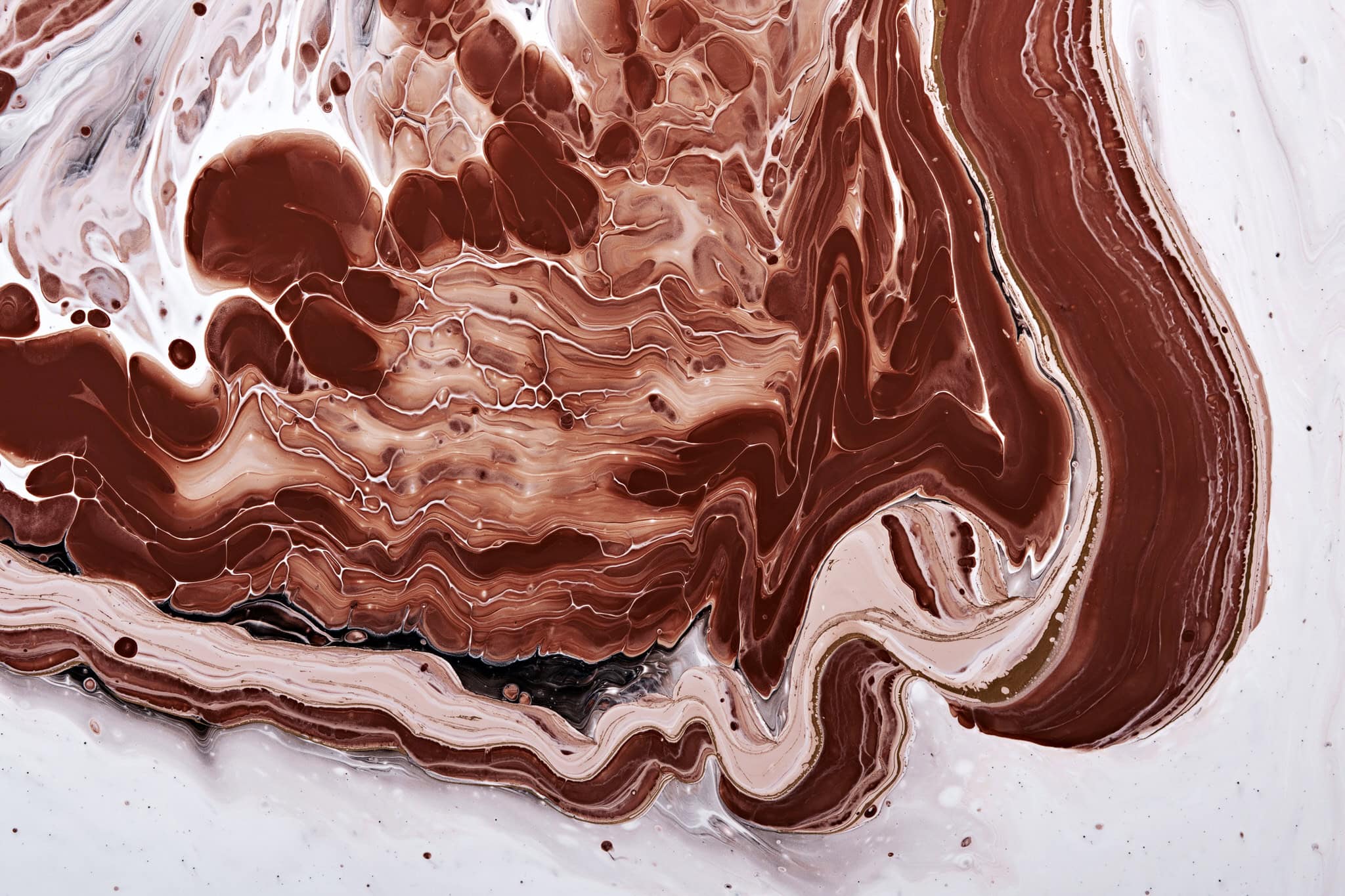 vecteezy acrylic fluid art brown waves and stains on white flowing 23777499