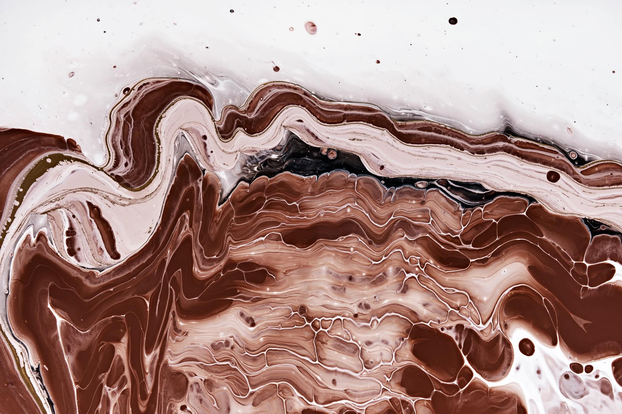 vecteezy acrylic fluid art brown waves and stains on white flowing 23778096