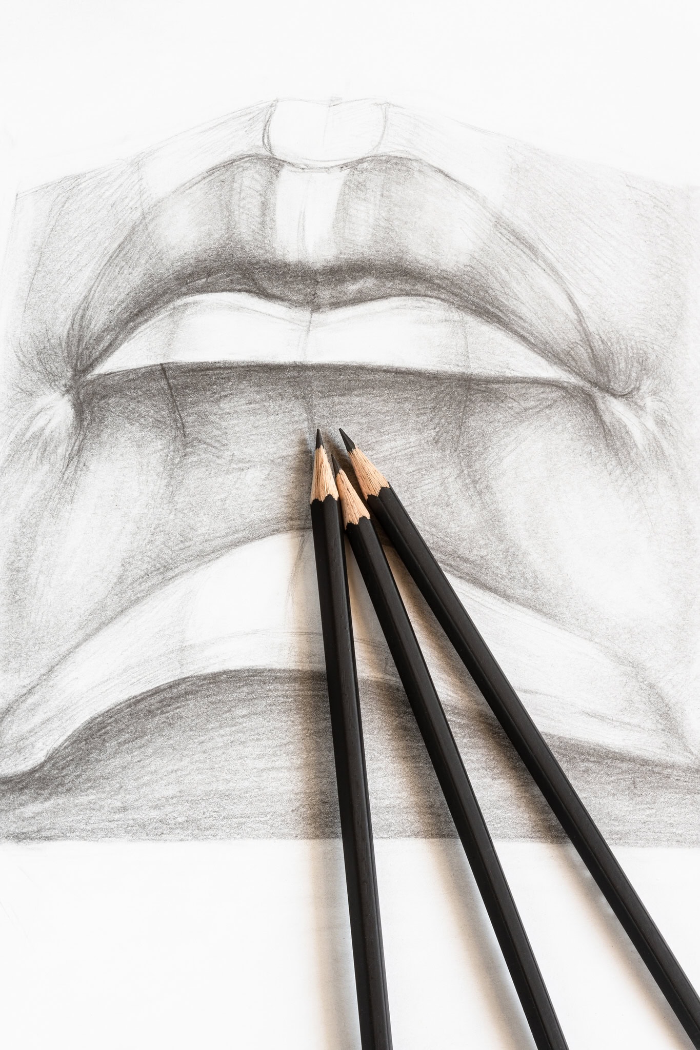 vecteezy pencils on hand drawn academic drawing of male lip 10832462