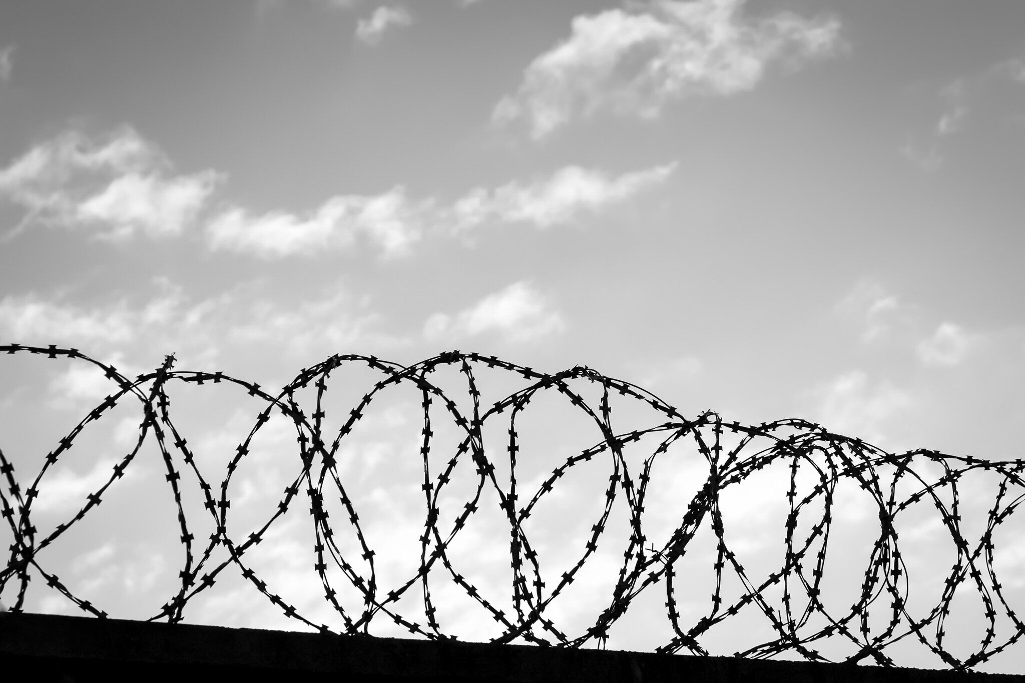 vecteezy barbed wire on the background of the cloudy sky the concept 46201383