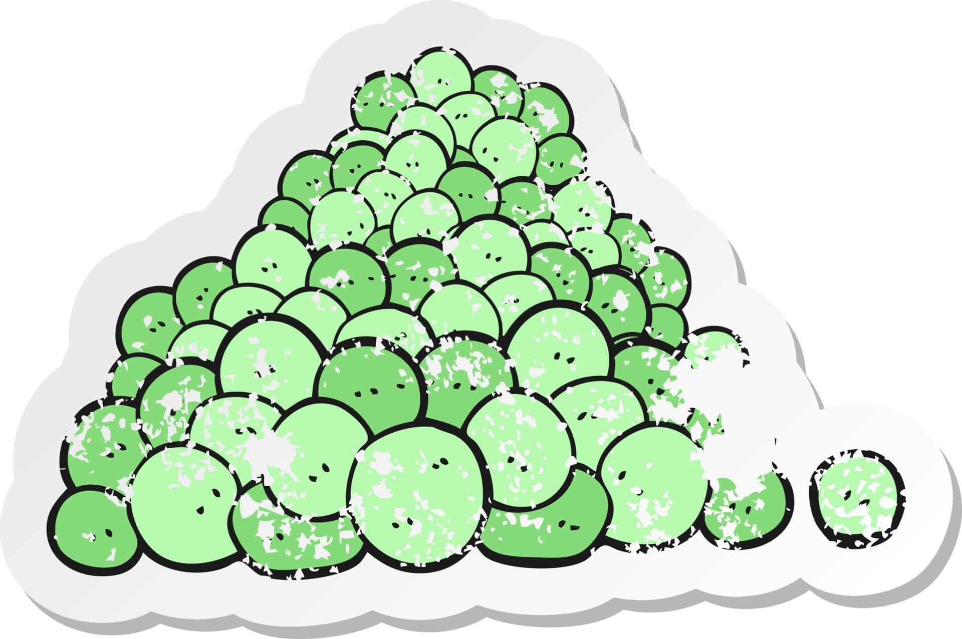 vecteezy retro distressed sticker of a cartoon peas in pod 12362312 1