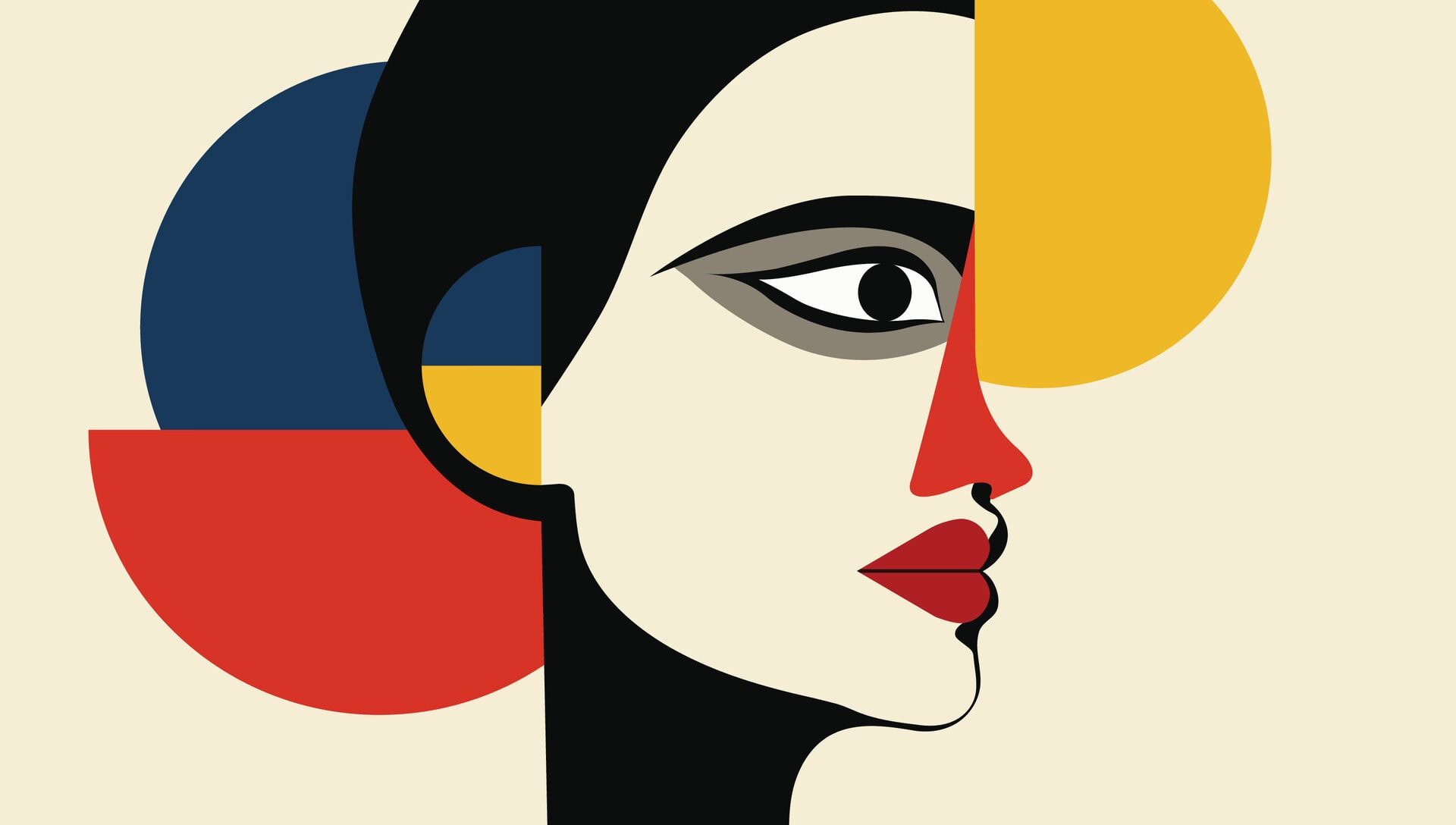 vecteezy bold abstract portrait featuring geometric forms and cubist 65430004