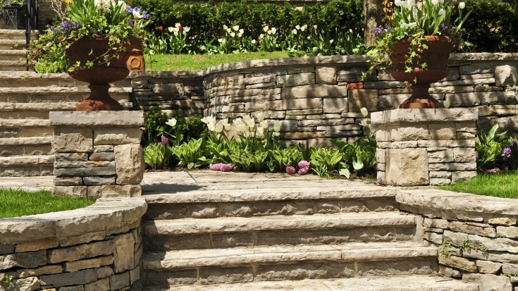 backyard paver steps