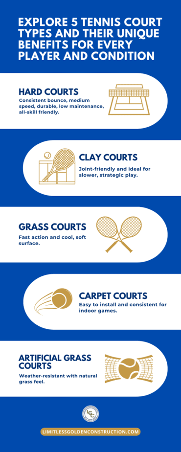 Types of Tennis Court and Their Unique Benefits for Every Player and Condition