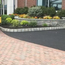 Stone and asphalt driveway