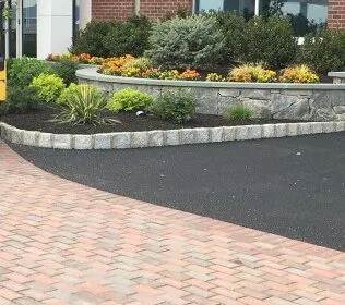 Stone and asphalt driveway