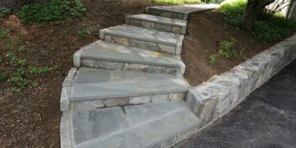 masonry steps on slope