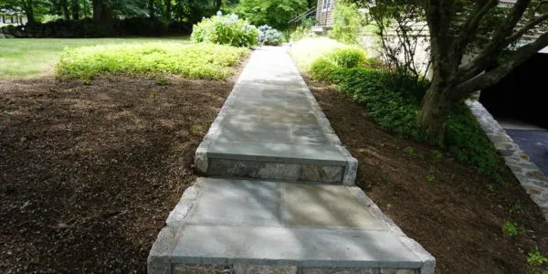 paver steps on slope