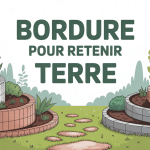 bordure pour retenir terre illustration jardin niveaux bois béton pierre acier