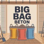 combien de big bag mélange pour 1m3 de béton chantier illustration vectorielle