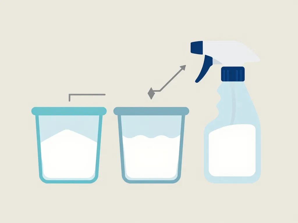 Schéma concept dosage mélange bicarbonate de soude et vinaigre blanc pour désherber