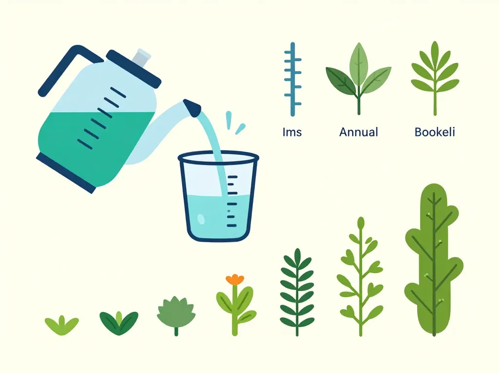 Diagramme concept dosage roundup pour 5 litres d'eau herbes annuelles et vivaces