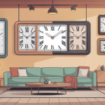 illustration horloge rectangulaire moderne et décorative