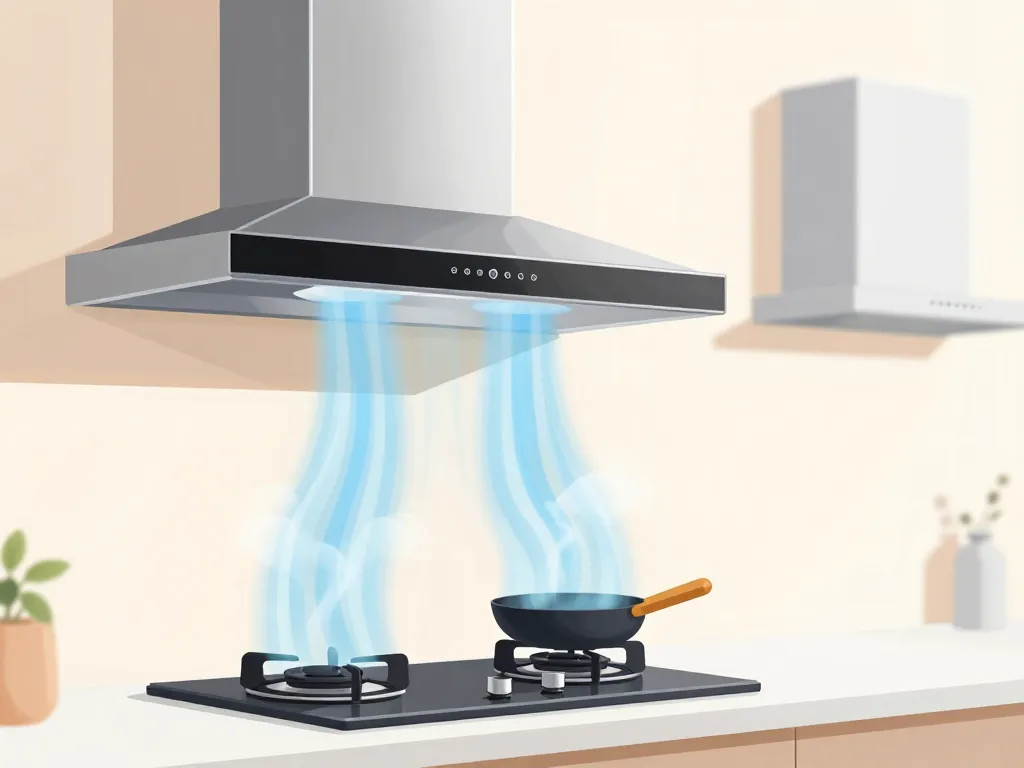 schéma hotte aspirante sur plan de travail fonctionnement