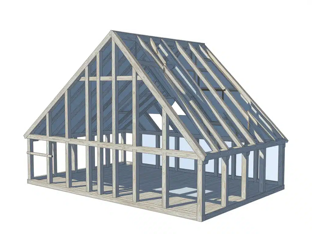 schéma charpente isolation combles perdues fermettes