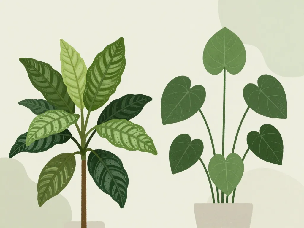 peperomia vs pilea différences de feuillage et formes