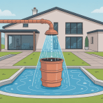 Illustration pompe pour eau de pluie installation maison moderne
