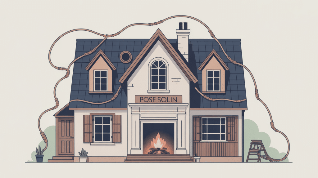 Pose solin toiture coupe étanchéité mur cheminée fenêtre