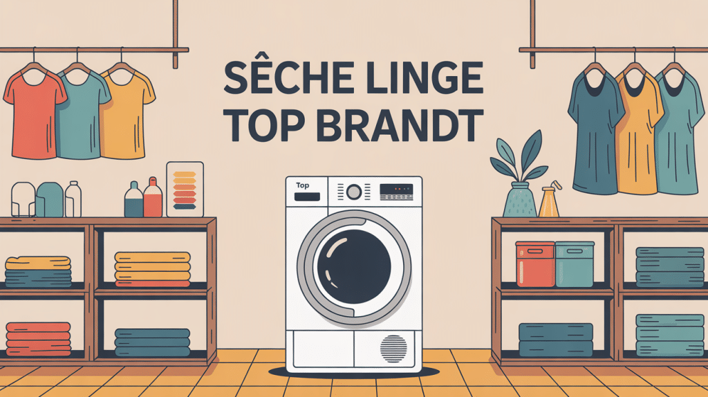 illustration seche linge top brandt dans buanderie lumineuse