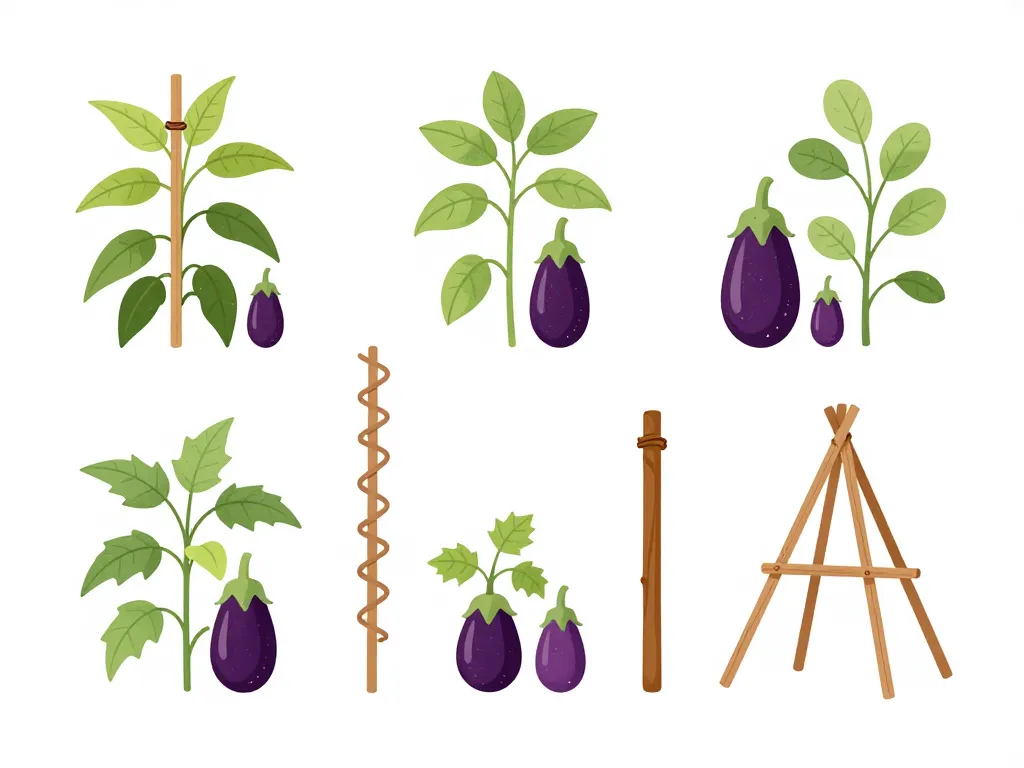 schéma comparatif tuteur aubergines bambou bois métal tipi